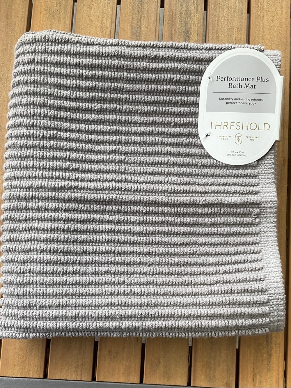 Threshold Performance Plus Bath Mat - 20X30 inch, Light Gray NWT